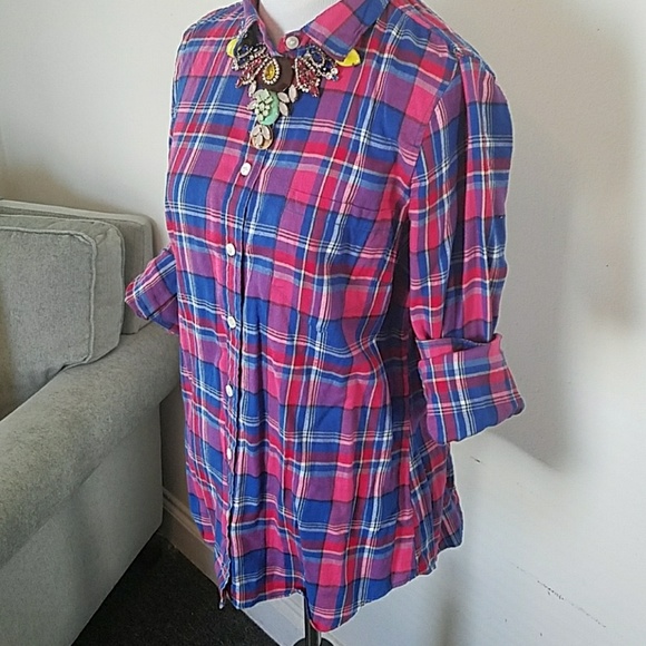 JCrew Pink&Blue Flannel - Picture 3 of 7